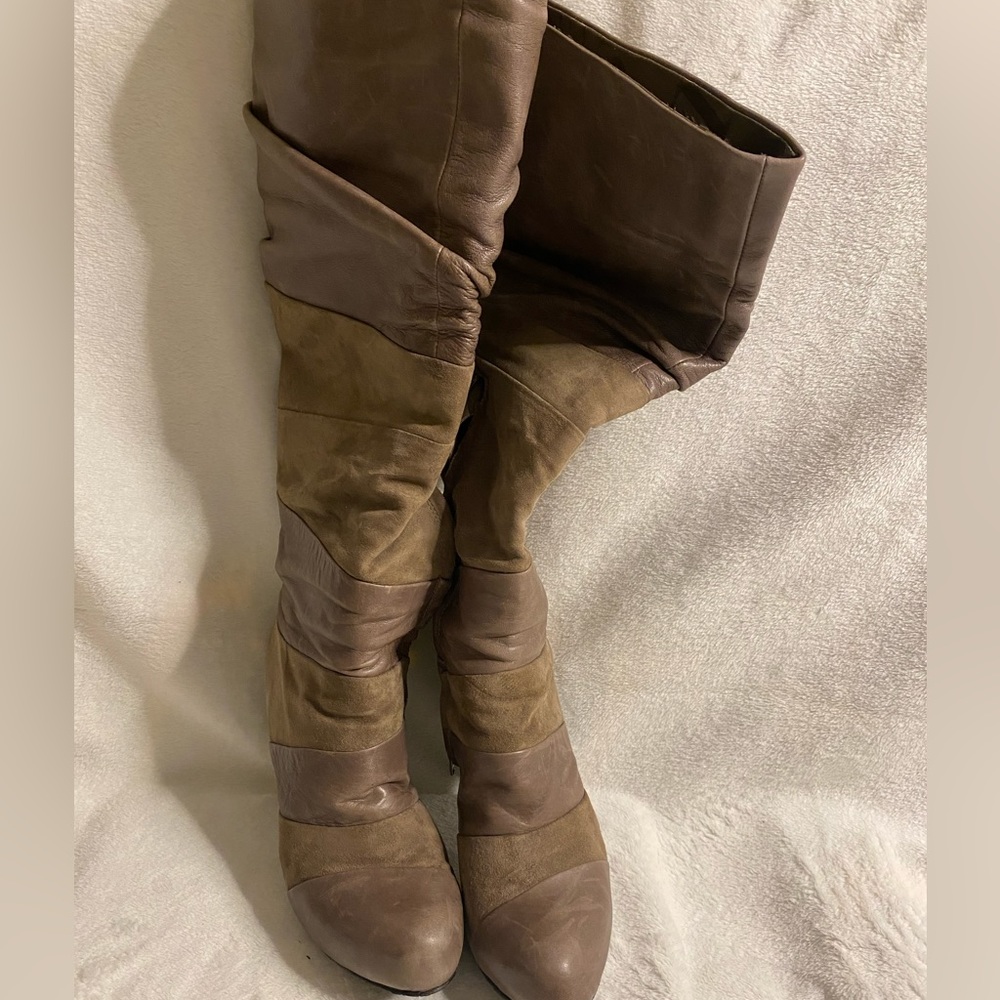 Taupe heeled boots